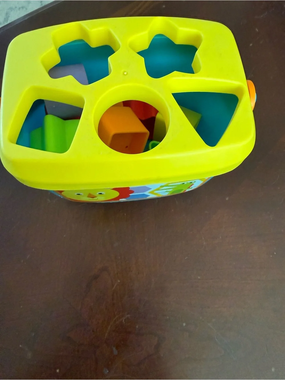 Fisher-Price Bright Multicolor Shape Sorter Bucket with Handle